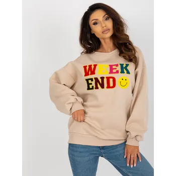 Dámská mikina Mikina EM-BL-617-6.30X My Red Lips Barva: Béžová, Velikost: UNI