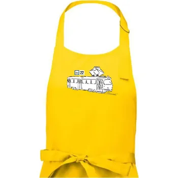 Kuchyňská zástěra Tramvaj číslo 22 - Pánská zástěra na vaření - Univerzální velikost ( Žlutá )