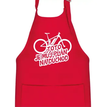 Kuchyňská zástěra Ebike plán na důchod - Dětská zástěra na vaření - Univerzální velikost ( Červená )