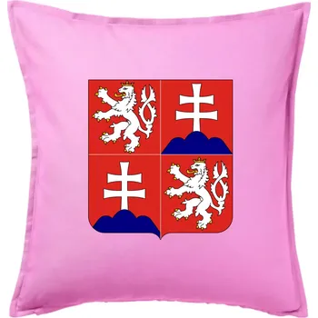 Polštář Znak Česká a Slovenská Federativní Republika 1990–1992 - Polštář 50x50 - 50x50 - Pouze potah ( Růžová )