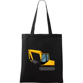 Nákupní taška Bagr bez nápisu z boku - Taška bavlněná - 42 x 38 cm ( Černá )