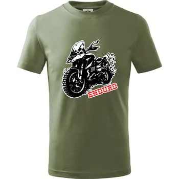 Chlapecké tričko Moto Enduro - Tričko dětské bavlněné - 158 cm/12 let ( Khaki )