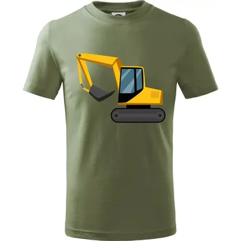 Bagr bez nápisu z boku - Tričko dětské bavlněné - 98 cm / 2 roky ( Khaki )