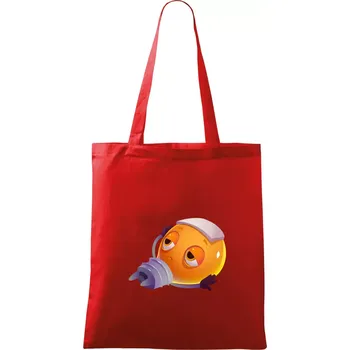 Nákupní taška Žárovka čte knihu - Taška bavlněná - 42 x 38 cm ( Červená )