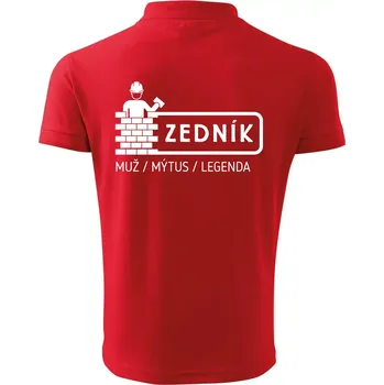 Pánská košile Zedník - muž mýtus legenda - Polokošile pánská Pique Polo 203 - 2XL ( Červená )