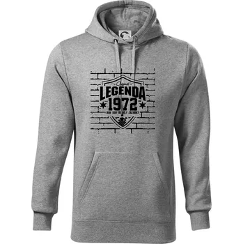 Pánská mikina Zedník - legenda - 1972 - Mikina pánská Cape s kapucí - 4XL ( Tmavě šedý melír )