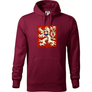 Pánská mikina Znak Česko-Slovenská republika 1938–1939 - Mikina pánská Cape s kapucí - 5XL ( Garnet )