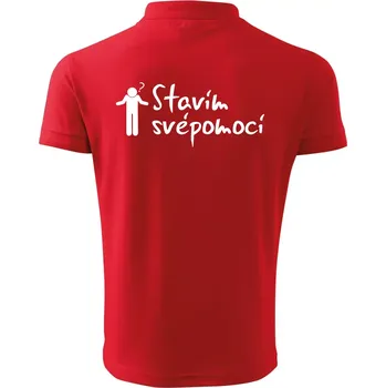 Pánská košile Stavím svépomocí - ikona - Polokošile pánská Pique Polo 203 - 4XL ( Červená )