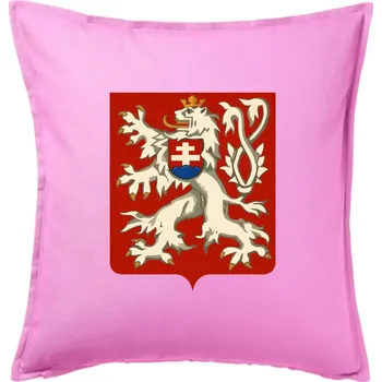 Polštář Znak ČSR - Třetí Československá republika (1945–1948) - Polštář 50x50 - 50x50 - Pouze potah ( Růžová )