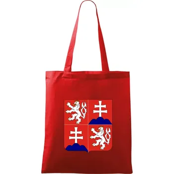 Nákupní taška Znak Česká a Slovenská Federativní Republika 1990–1992 - Taška bavlněná - 42 x 38 cm ( Červená )