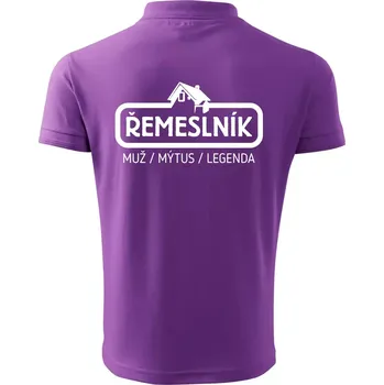 Pánská košile Řemeslník - muž mýtus legenda - Polokošile pánská Pique Polo 203 - 3XL ( Fialová )