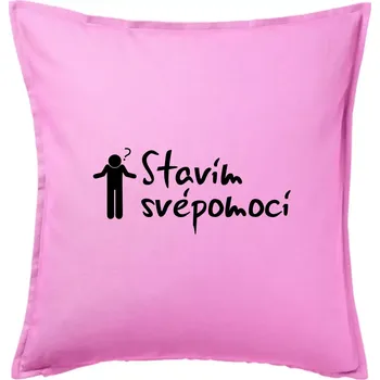 Polštář Stavím svépomocí - ikona - Polštář 50x50 - 50x50 - Pouze potah ( Růžová )