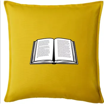 Polštář Kniha černobílá otevřená s textem - Polštář 50x50 - 50x50 - Pouze potah ( Žlutá )