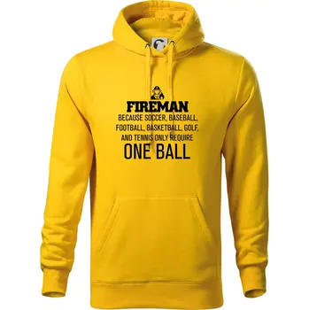 Pánská mikina Fireman beacause one ball - Mikina pánská Cape s kapucí - S ( Žlutá )