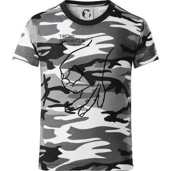 Chlapecké tričko Tričko doporučila fuserinavsehodruhu - Dětské maskáčové triko - 122 cm/6 let ( Šedý maskáč )