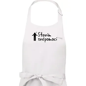 Kuchyňská zástěra Stavím svépomocí - ikona - Dámská zástěra na vaření - Univerzální velikost ( Bílá )