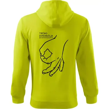 Pánská mikina Tričko doporučila fuserinavsehodruhu - Mikina s kapucí na zip trendy zipper - M ( Limetková )