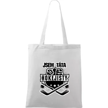 Nákupní taška Erb - Jsem táta hokejisty - Taška bavlněná - 42 x 38 cm ( Bílá )