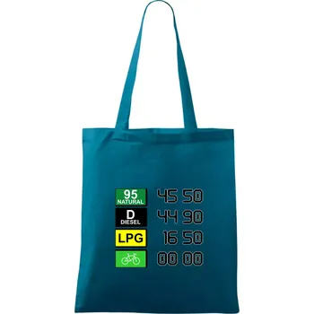 Nákupní taška Kolo je eko ceny - Taška bavlněná - 42 x 38 cm ( Petrolejová )