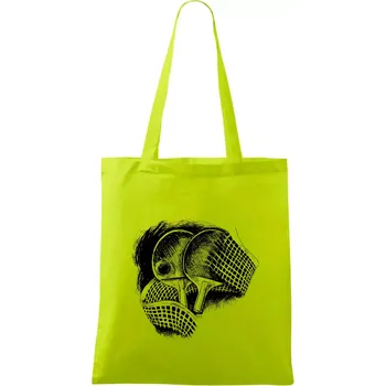 Ping pong pálky a síť - Taška bavlněná - 42 x 38 cm ( Limetková )