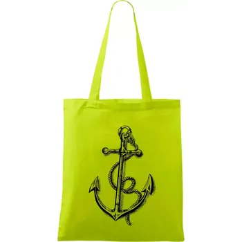 Kotva kreslená tužkou - Taška bavlněná - 42 x 38 cm ( Limetková )