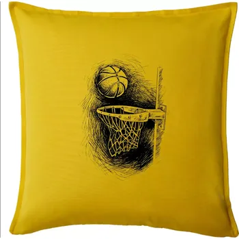 Polštář Basketball - kresba tužkou - Polštář 50x50 - 50x50 - Pouze potah ( Žlutá )