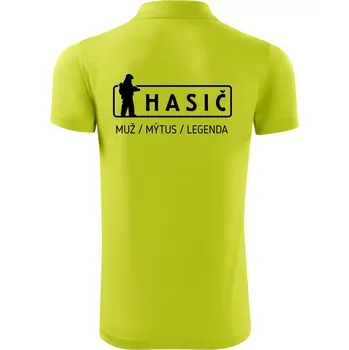 Pánská košile Hasič - muž mýtus legenda - Polokošile Victory sportovní (dresovina) - L ( Limetková )
