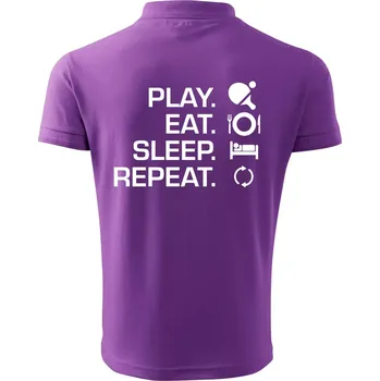 Pánská košile Stolní tenis - eat sleep - Polokošile pánská Pique Polo 203 - 3XL ( Fialová )