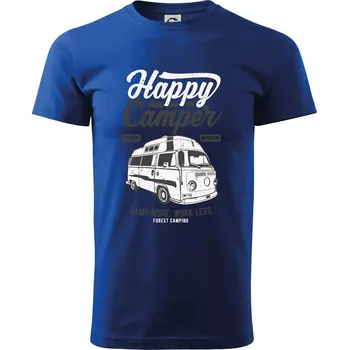 Pánské tričko Happy Camper - Triko extra velké (5-8XL) - 8XL ( Královská modrá )