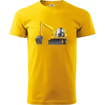 Pánské tričko Bagr bez nápisu ze předu - Triko extra velké (5-8XL) - 7XL ( Žlutá )