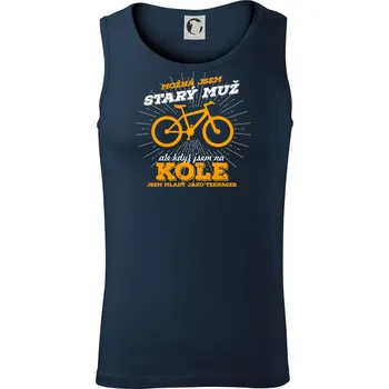 Starý muž - horské kolo - Tílko pánské Core - S ( Námořní modrá (velmi tmavá - téměř černá) )