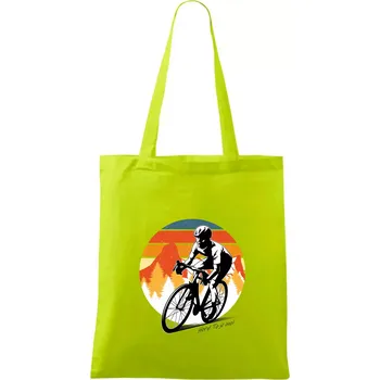 Cyklist - Hory? To je ono! - Taška bavlněná - 42 x 38 cm ( Limetková )