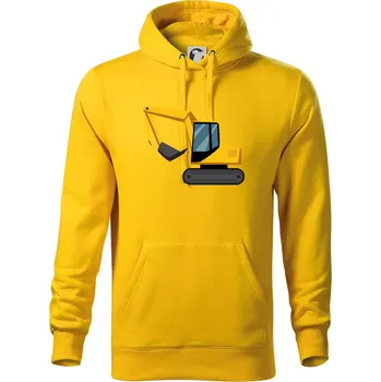 Pánská mikina Bagr bez nápisu z boku - Mikina pánská Cape s kapucí - 3XL ( Žlutá )