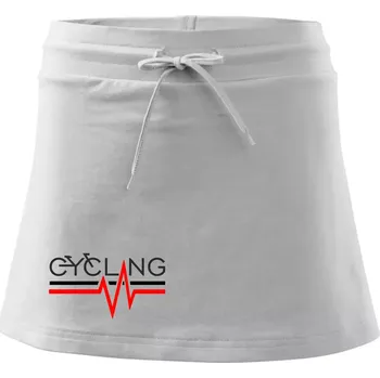 Dámská sukně Cycling ekg - Sportovní sukně - two in one - L ( Bílá )
