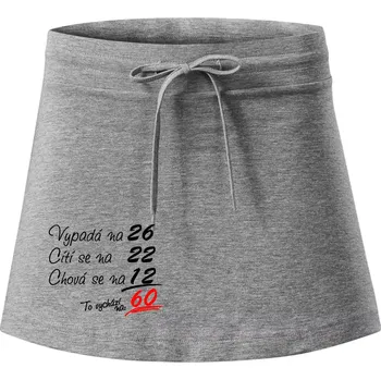 Dámská sukně Vypadá, cítí se, chová se - 60 let - Sportovní sukně - two in one - S ( Tmavě šedý melír )