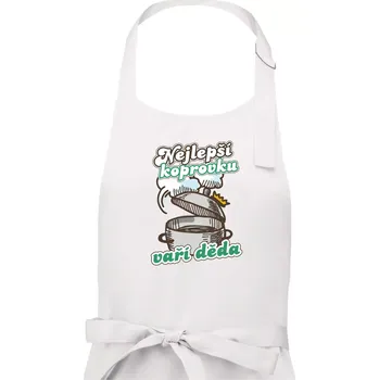Kuchyňská zástěra Nejlepší koprovku vaří děda - Pánská zástěra na vaření - Univerzální velikost ( Bílá )