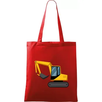Nákupní taška Bagr bez nápisu z boku - Taška bavlněná - 42 x 38 cm ( Červená )