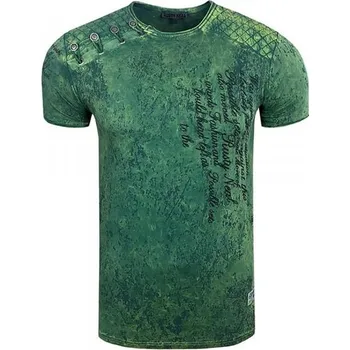 Pánské tričko RUSTY NEAL tričko pánské 15195 regular fit XL tmavě zelená