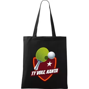 Nákupní taška Stolní tenis - ty vole, kanta - Taška bavlněná - 42 x 38 cm ( Černá )