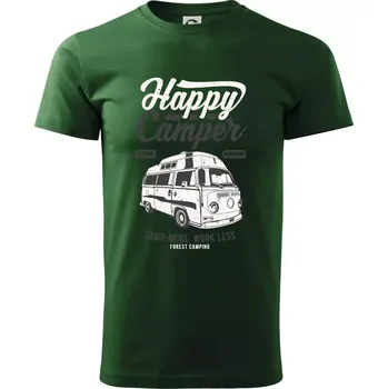 Happy Camper - Triko extra velké (5-8XL) - 8XL ( Lahvově zelená )