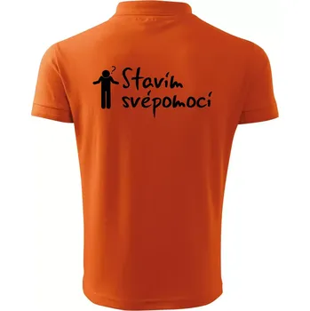 Pánská košile Stavím svépomocí - ikona - Polokošile pánská Pique Polo 203 - 3XL ( Oranžová )