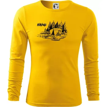 Pánské oblečení Hiking - obrázek kreslený - Triko s dlouhým rukávem FIT-T long sleeve - M ( Žlutá )