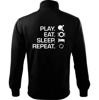 Pánská mikina Stolní tenis - eat sleep - Mikina bez kapuce Adventure - S ( Černá )