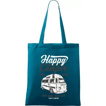 Happy Camper - Taška bavlněná - 42 x 38 cm ( Petrolejová )