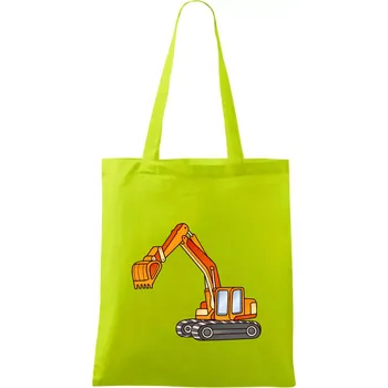 Bagr bez nápisu oranžový - Taška bavlněná - 42 x 38 cm ( Limetková )