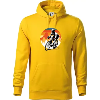 Pánská mikina Cyklist - Hory? To je ono! - Mikina pánská Cape s kapucí - S ( Žlutá )