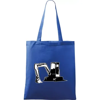 Nákupní taška Bagr bez nápisu černobílý - Taška bavlněná - 42 x 38 cm ( Královská modrá )