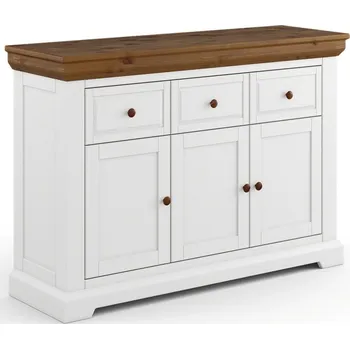 Komoda Komoda do obývacího pokoje (typ 42) RONE borovice masiv bílá/tabák