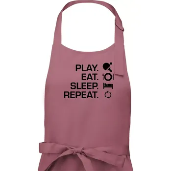 Kuchyňská zástěra Stolní tenis - eat sleep - Pánská zástěra na vaření - Univerzální velikost ( Starorůžová )