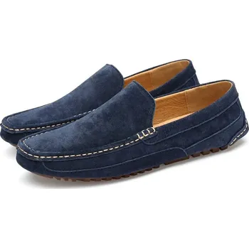 Pánské mokasíny Pánské semišové mokasíny na volný čas Barva: Modrá, Velikost: 43